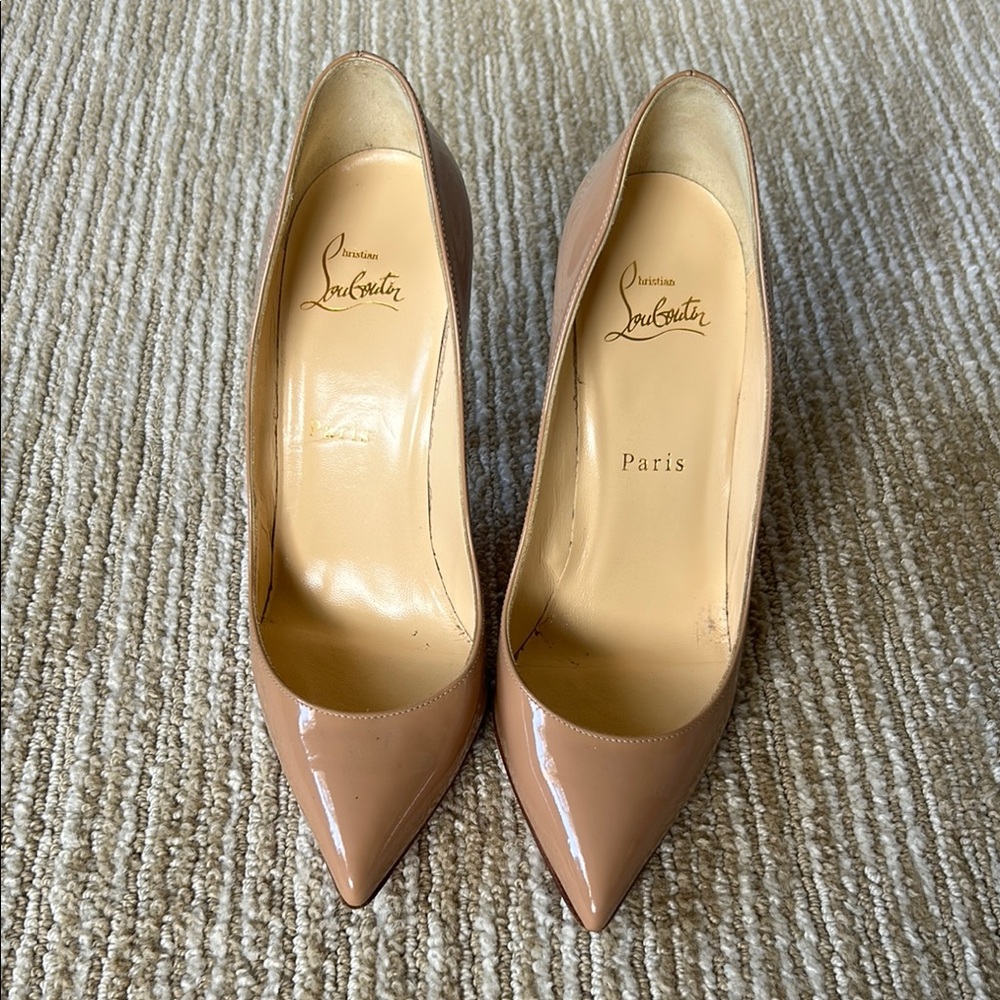 Christian Louboutin Nude Patent Heels size 37.5